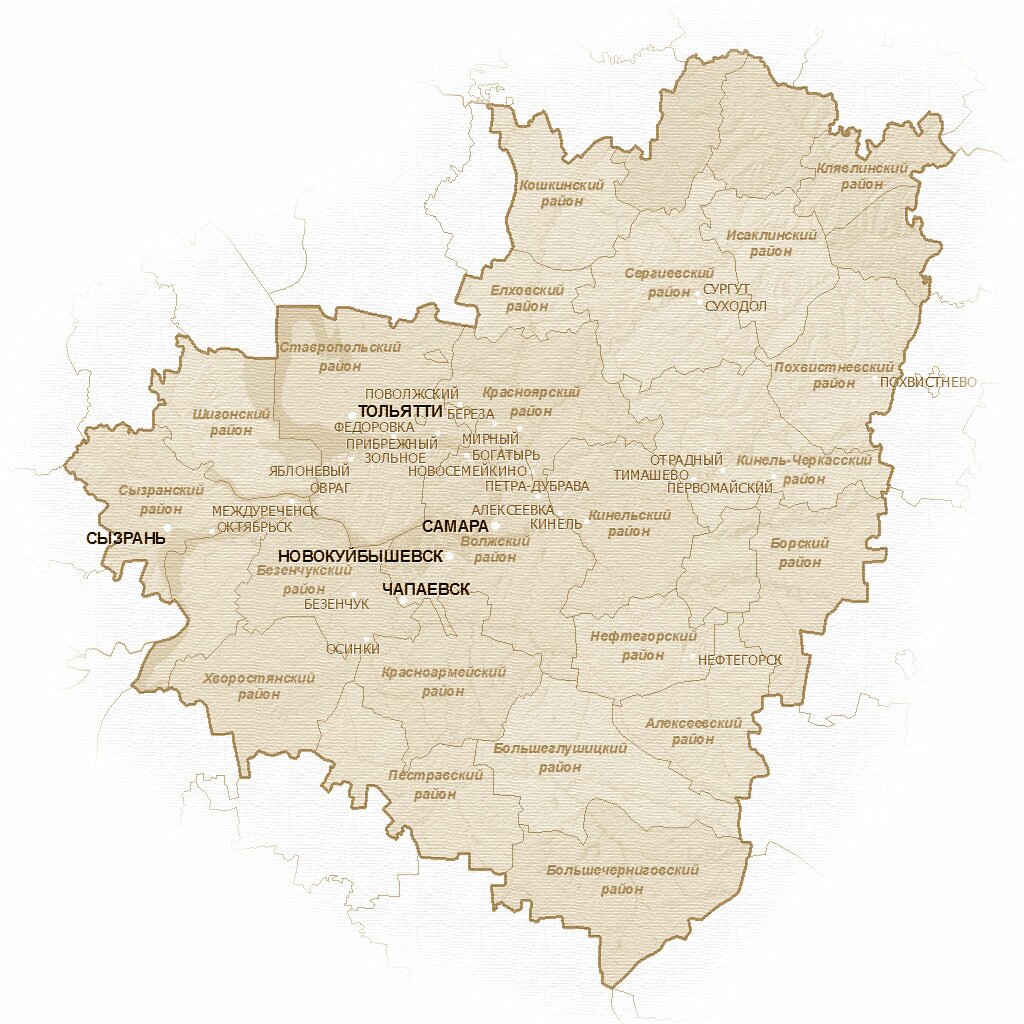 Карта Самарской области